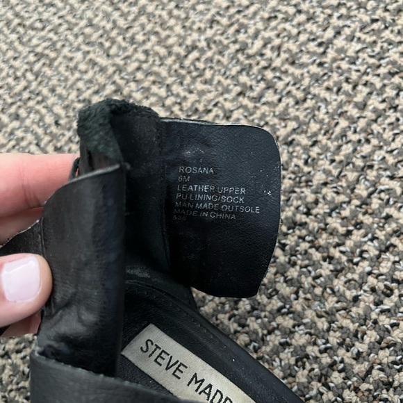 STEVE MADDEN black leather sandals - Picture 6 of 6